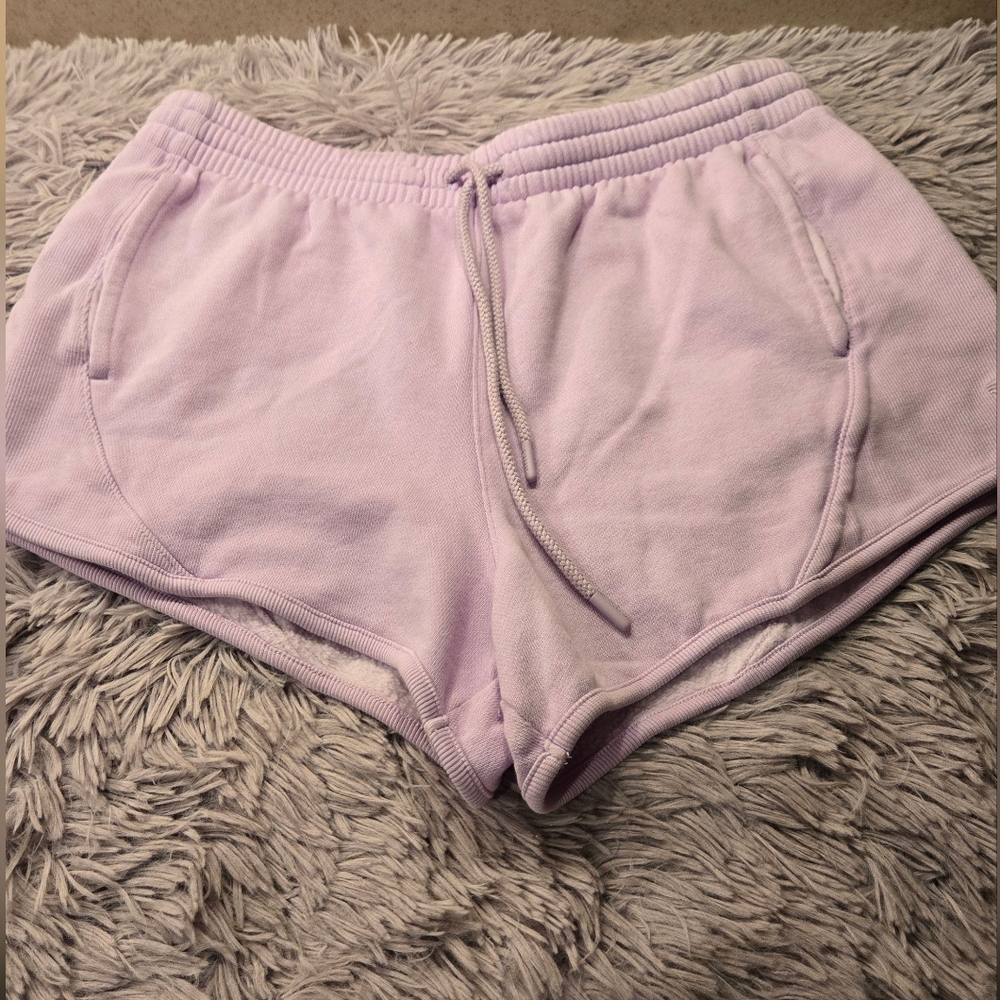 PINK Victoria's Secret Drawstring Sweat Shorts Size Small Lilac Color
